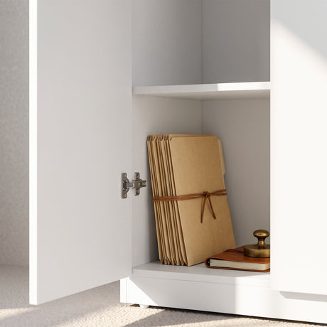 Wooden File Storage Cabinet 60cm Wide With 2 Doors - Velmora