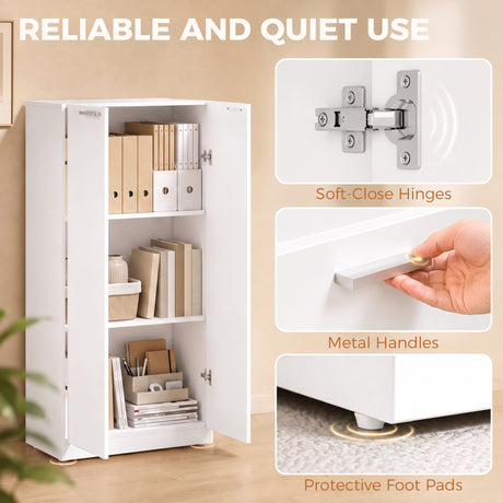 Wooden File Storage Cabinet 60cm Wide With 2 Doors - Velmora