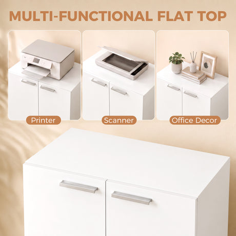 Wooden File Storage Cabinet 60cm Wide With 2 Doors - Velmora