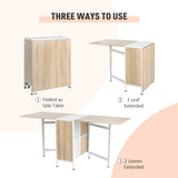 Wooden Folding Drop Leaf Dining Table for Small Space With Storage - Velmora