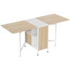 Wooden Folding Drop Leaf Dining Table for Small Space With Storage - Velmora