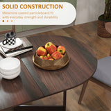 Wooden Folding Drop Leaf Dining Table Oval for 4 to 6 People - Velmora