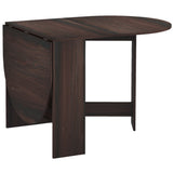 Wooden Folding Drop Leaf Dining Table Oval for 4 to 6 People - Velmora