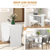Wooden Folding Drop Leaf Dining Table Oval for 4 to 6 People - Velmora