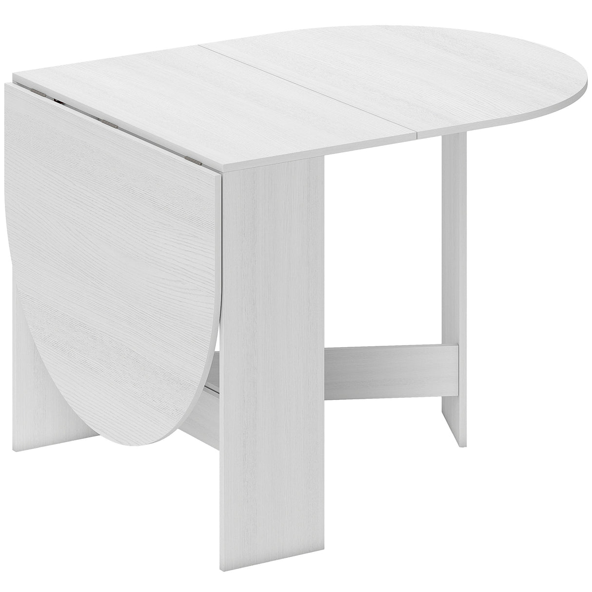 Wooden Folding Drop Leaf Dining Table Oval for 4 to 6 People - Velmora
