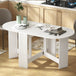 Wooden Folding Drop Leaf Dining Table Oval for 4 to 6 People - Velmora
