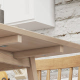 Wooden Folding Drop Leaf Dining Table Rectangular for 2 to 4 People - Velmora