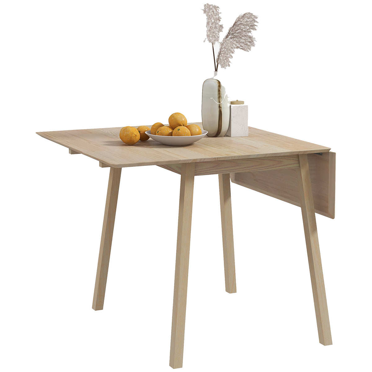 Wooden Folding Drop Leaf Dining Table Rectangular for 2 to 4 People - Velmora