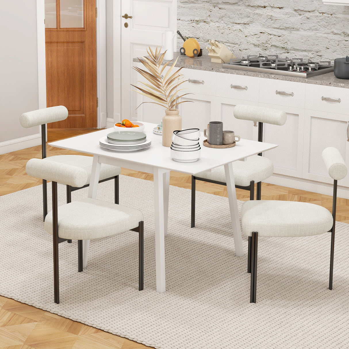 Wooden Folding Drop Leaf Dining Table Rectangular for 2 to 4 People - Velmora