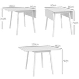 Wooden Folding Drop Leaf Dining Table Rectangular for 2 to 4 People - Velmora