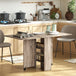 Wooden Folding Drop Leaf Dining Table Rectangular for 4 to 6 People - Velmora