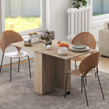 Wooden Folding Drop Leaf Dining Table Rectangular for 4 to 6 People - Velmora