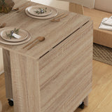 Wooden Folding Drop Leaf Dining Table Rectangular for 4 to 6 People - Velmora