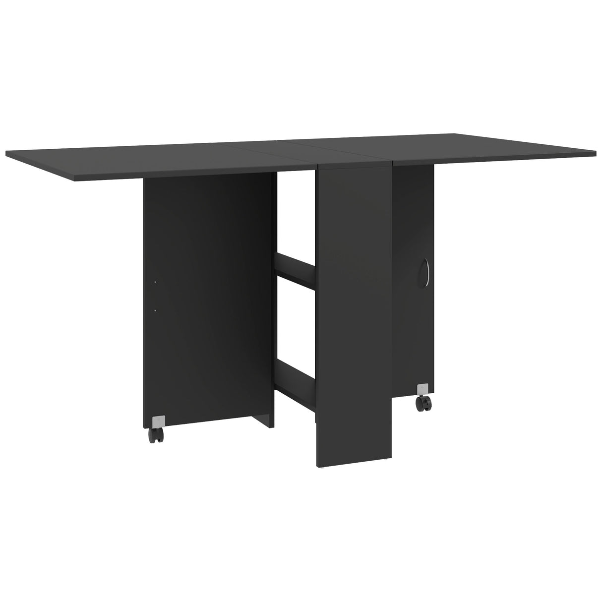 Wooden Folding Drop Leaf Dining Table Rectangular for 4 to 6 People - Velmora