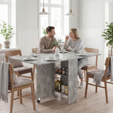 Wooden Folding Drop Leaf Dining Table Rectangular for 4 to 6 People - Velmora