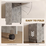 Wooden Folding Drop Leaf Dining Table Rectangular for 4 to 6 People - Velmora