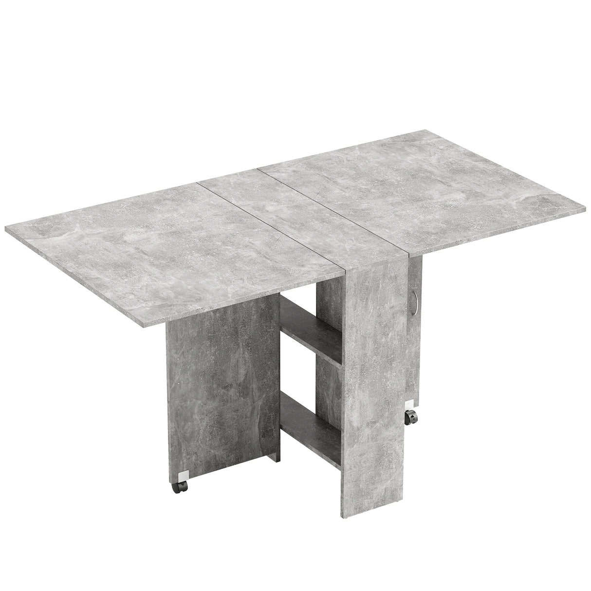 Wooden Folding Drop Leaf Dining Table Rectangular for 4 to 6 People - Velmora