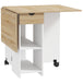 Wooden Folding Drop Leaf Dining Table Rectangular for 4 People - Velmora