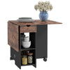 Wooden Folding Drop Leaf Dining Table Rectangular for 4 People - Velmora