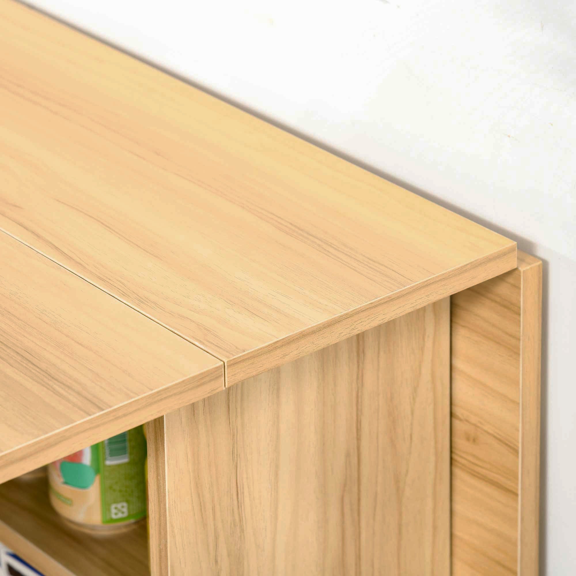 Wooden Folding Drop Leaf Dining Table for 4 to 6 People - Velmora