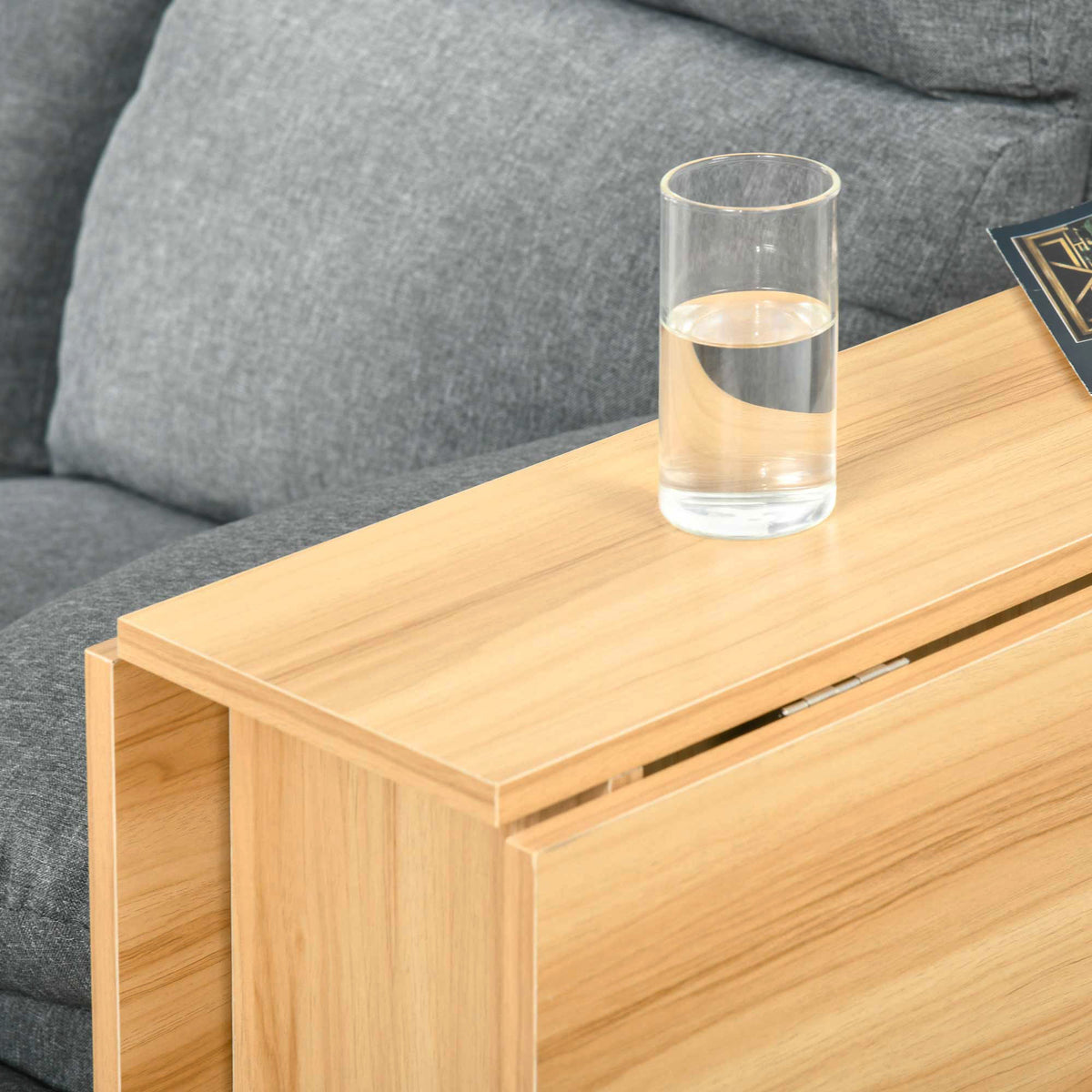 Wooden Folding Drop Leaf Dining Table for 4 to 6 People - Velmora