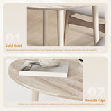Wooden Folding Drop Leaf Dining Table Round for 4 People - Velmora