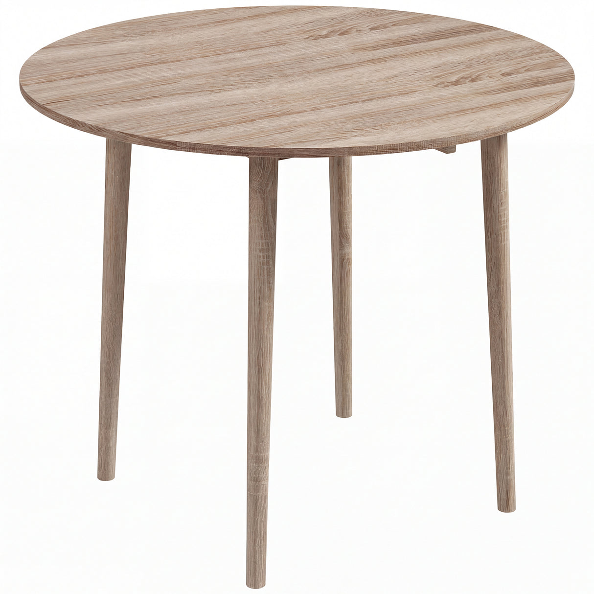Wooden Folding Drop Leaf Dining Table Round for 4 People - Velmora