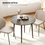 Wooden Folding Drop Leaf Dining Table Round for 4 People - Velmora