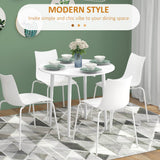 Wooden Folding Drop Leaf Dining Table Round for 4 People - Velmora