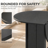 Wooden Folding Drop Leaf Dining Table Round for Small Space 2 to 4 People - Velmora
