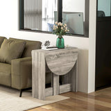 Wooden Folding Drop Leaf Dining Table Round for Small Space 2 to 4 People - Velmora