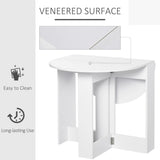 Wooden Folding Drop Leaf Dining Table Round for Small Space 2 to 4 People - Velmora