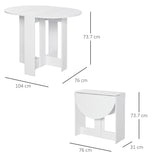 Wooden Folding Drop Leaf Dining Table Round for Small Space 2 to 4 People - Velmora