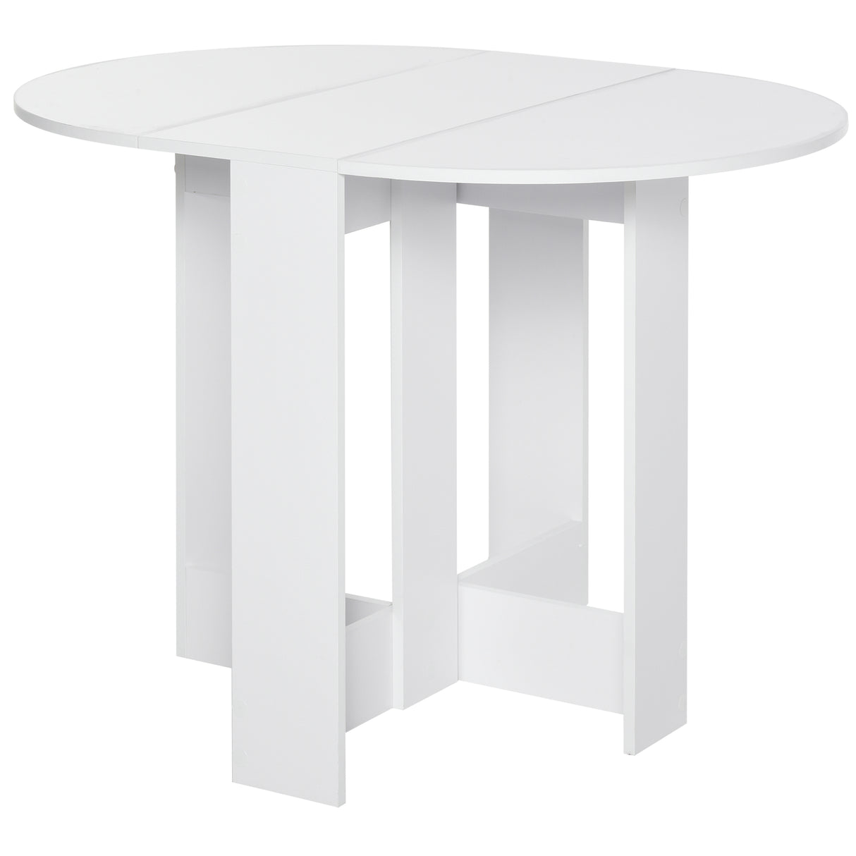 Wooden Folding Drop Leaf Dining Table Round for Small Space 2 to 4 People - Velmora