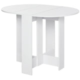 Wooden Folding Drop Leaf Dining Table Round for Small Space 2 to 4 People - Velmora