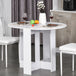 Wooden Folding Drop Leaf Dining Table Round for Small Space 2 to 4 People - Velmora