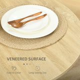 Wooden Folding Drop Leaf Dining Table Round for Small Space 2 to 4 People - Velmora