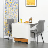 Wooden Folding Drop Leaf Dining Table With Casters - Velmora