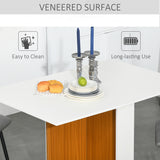 Wooden Folding Drop Leaf Dining Table With Casters - Velmora