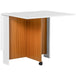 Wooden Folding Drop Leaf Dining Table With Casters - Velmora