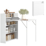 Wooden Folding Drop-Leaf Kitchen Dining Table for 2 People - Velmora