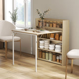 Wooden Folding Drop-Leaf Kitchen Dining Table for 2 People - Velmora