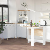 Wooden Folding Drop Leaf Kitchen Dining Table Rectangular for 4 to 6 People - Velmora