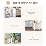 Wooden Folding Drop Leaf Kitchen Dining Table Rectangular for 4 to 6 People - Velmora