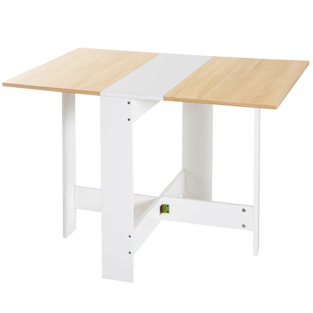 Wooden Folding Drop Leaf Kitchen Dining Table Rectangular for 4 to 6 People - Velmora