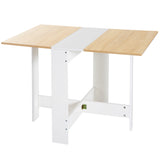 Wooden Folding Drop Leaf Kitchen Dining Table Rectangular for 4 to 6 People - Velmora