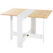 Wooden Folding Drop Leaf Kitchen Dining Table Rectangular for 4 to 6 People - Velmora