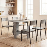 Wooden Folding Drop Leaf Kitchen Dining Table Rectangular for 4 to 6 People - Velmora