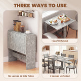 Wooden Folding Drop Leaf Kitchen Dining Table Rectangular for 4 to 6 People - Velmora