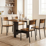 Wooden Folding Drop Leaf Kitchen Dining Table Rectangular for 4 to 6 People - Velmora